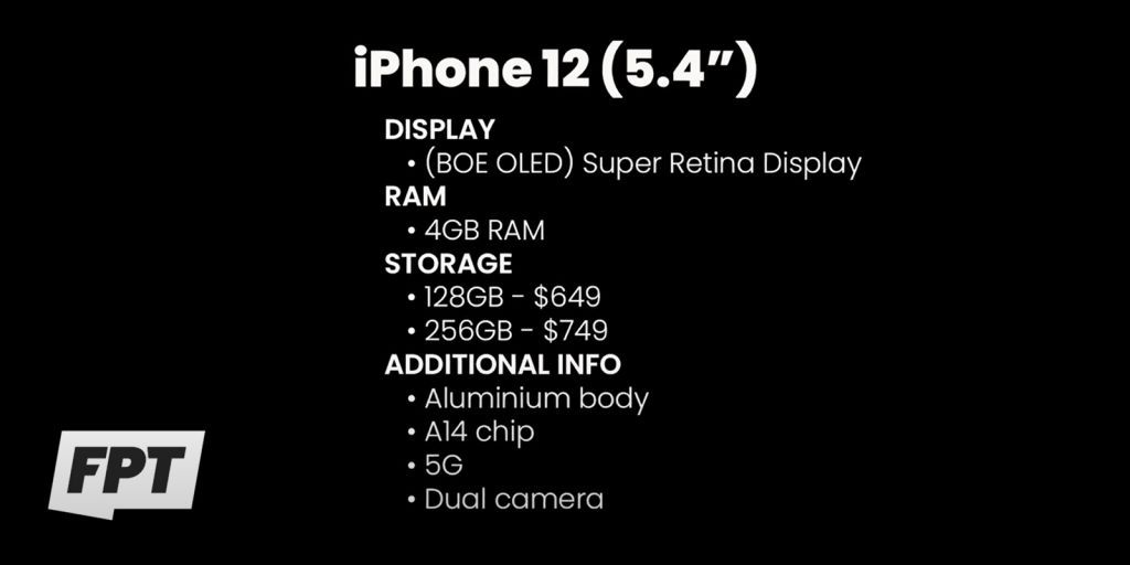 iPhone 12 5.4-inch screen size and Display Zoom feature