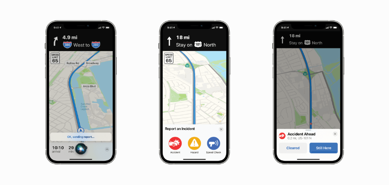 iOS 14.5 Map Report Hazard Incident Speed Camera