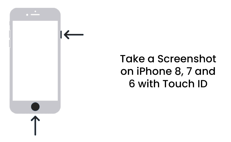 How to take a screenshot on iPhone 8 7 6 with Touch ID models